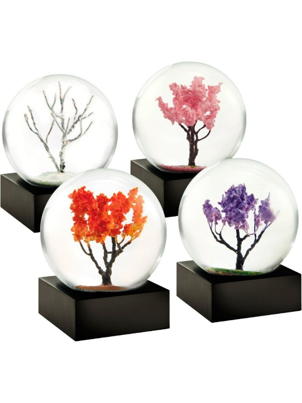 Four Seasons Mini Snow Globe Set - Winter, Spring, Summer, Autumn Decor